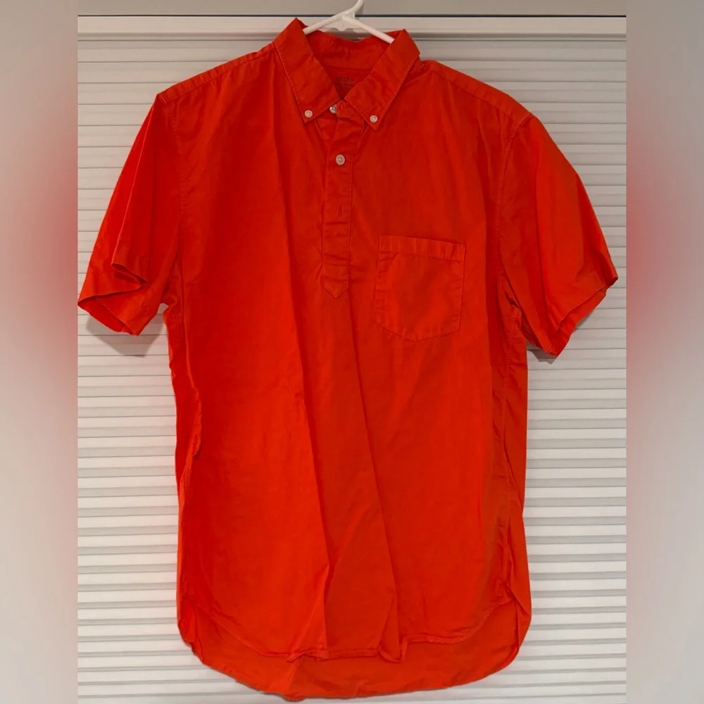 J. Crew Orange Button Down Short Sleeve Shirt